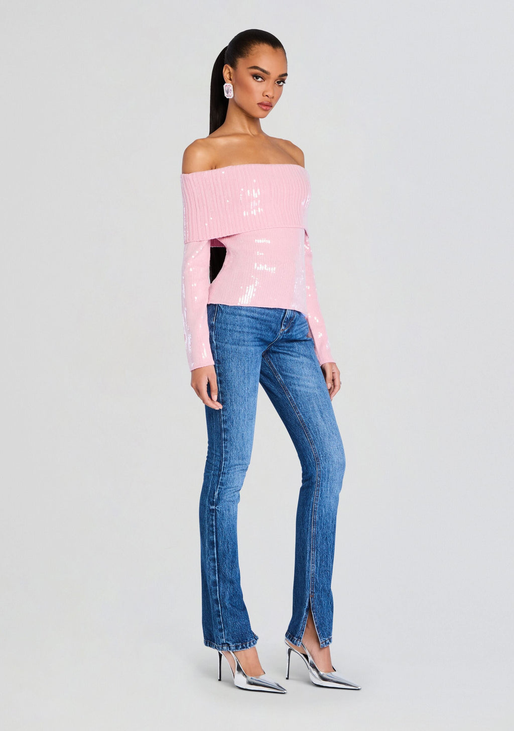 Jourdana Sequin Knit Top by retrofête in Earl Rose, product image 4