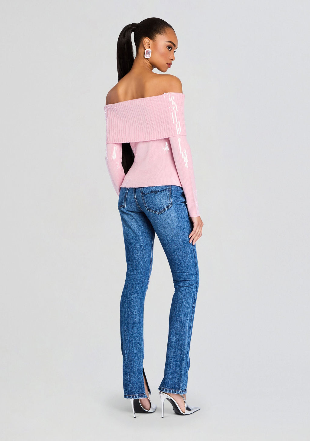 Jourdana Sequin Knit Top by retrofête in Earl Rose, product image 5