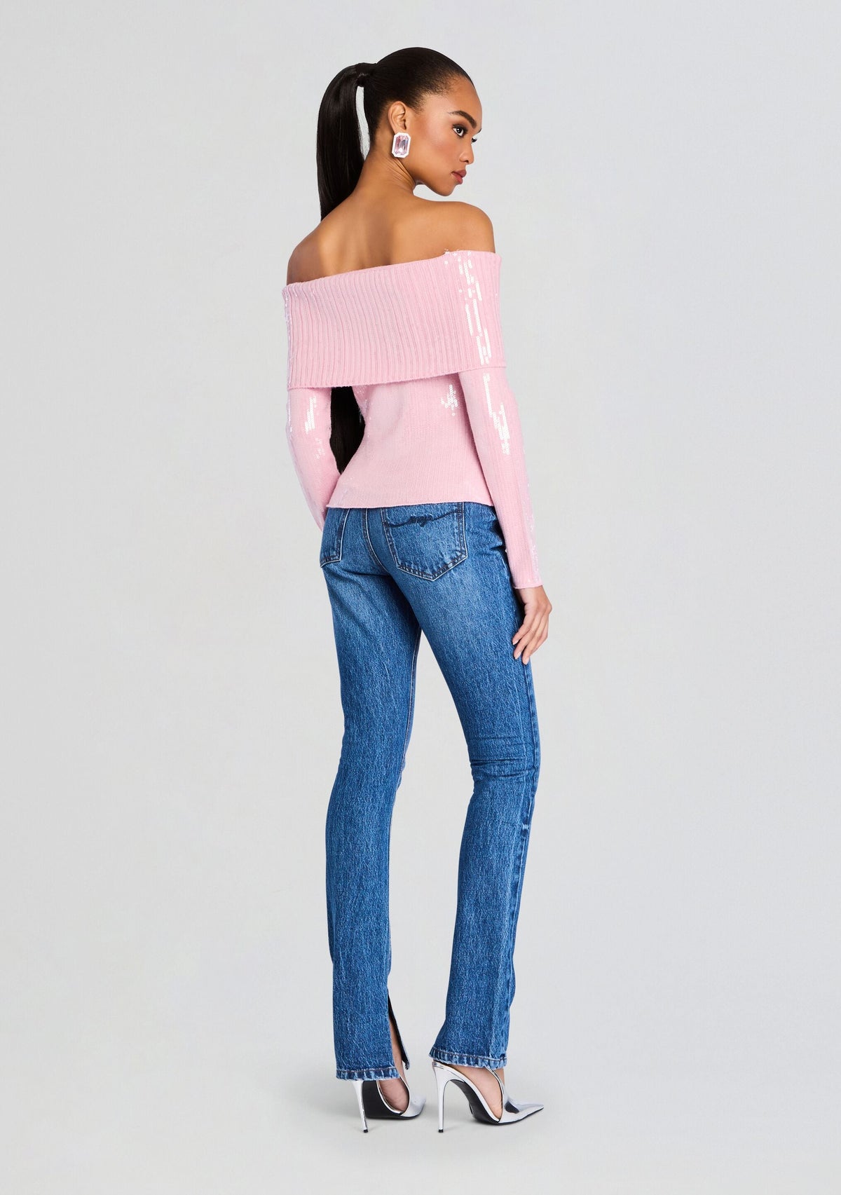 Jourdana Sequin Knit Top by retrofête in Earl Rose, product image 5