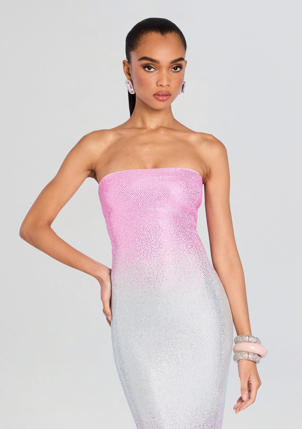 Laina Embellished Knit Dress by retrofête in Pink Silver Ombre, product image 5