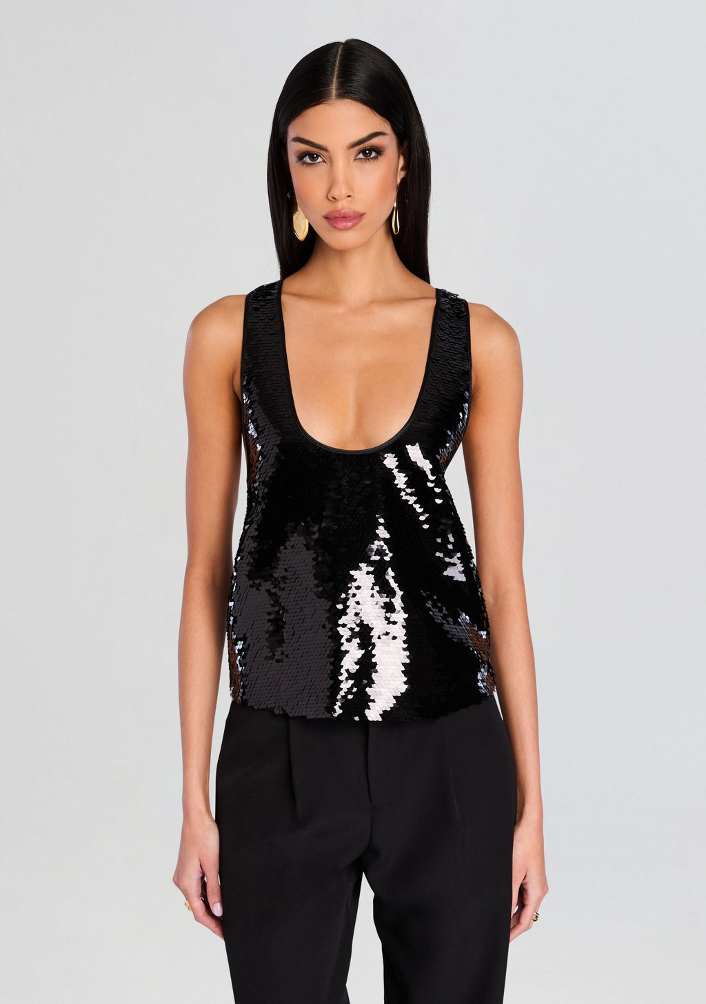 Mandy Sequin Top by retrofête in Black, product image 1