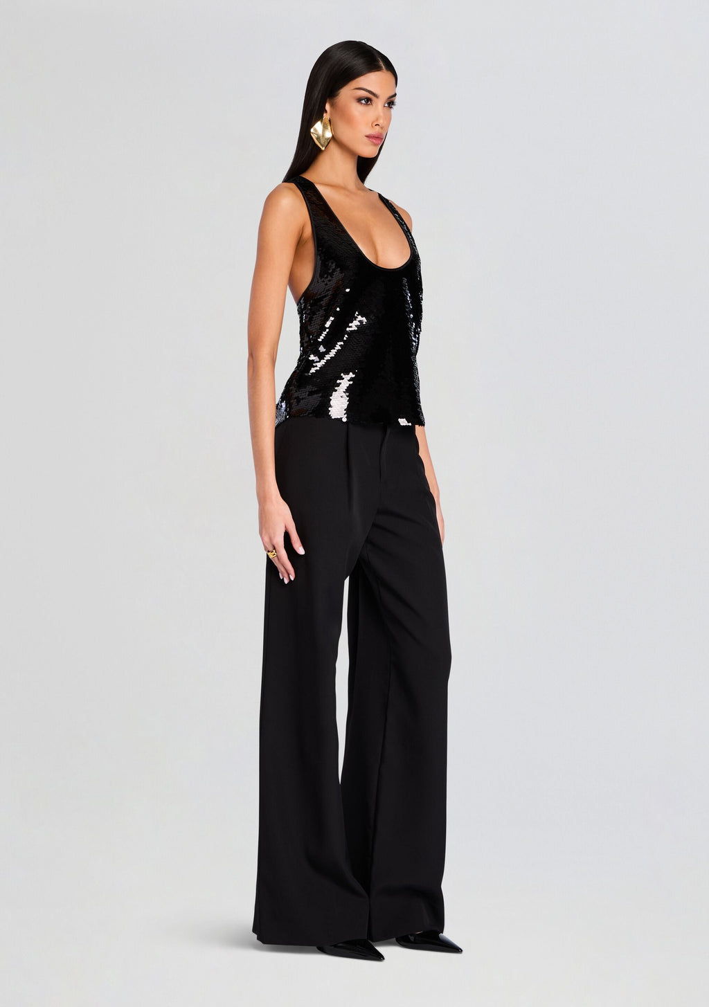 Mandy Sequin Top by retrofête in Black, product image 3