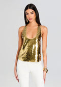 Mandy Sequin Top by retrofête in Gold, product image 1