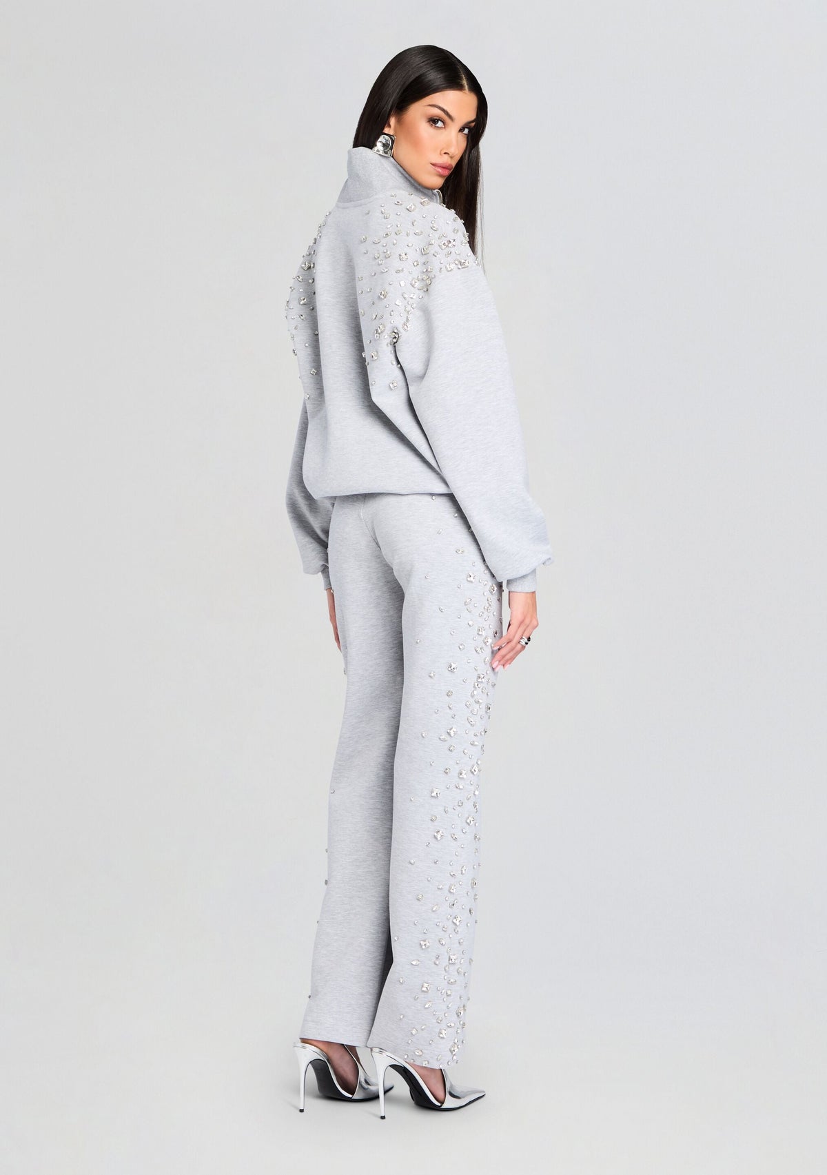 Carsyn Embellished Sweatpant by retrofête in Heathered Grey, product image 5