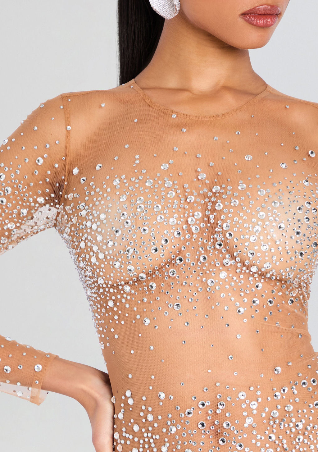 Miranda Embellished Dress by retrofête in Silver, product image 2