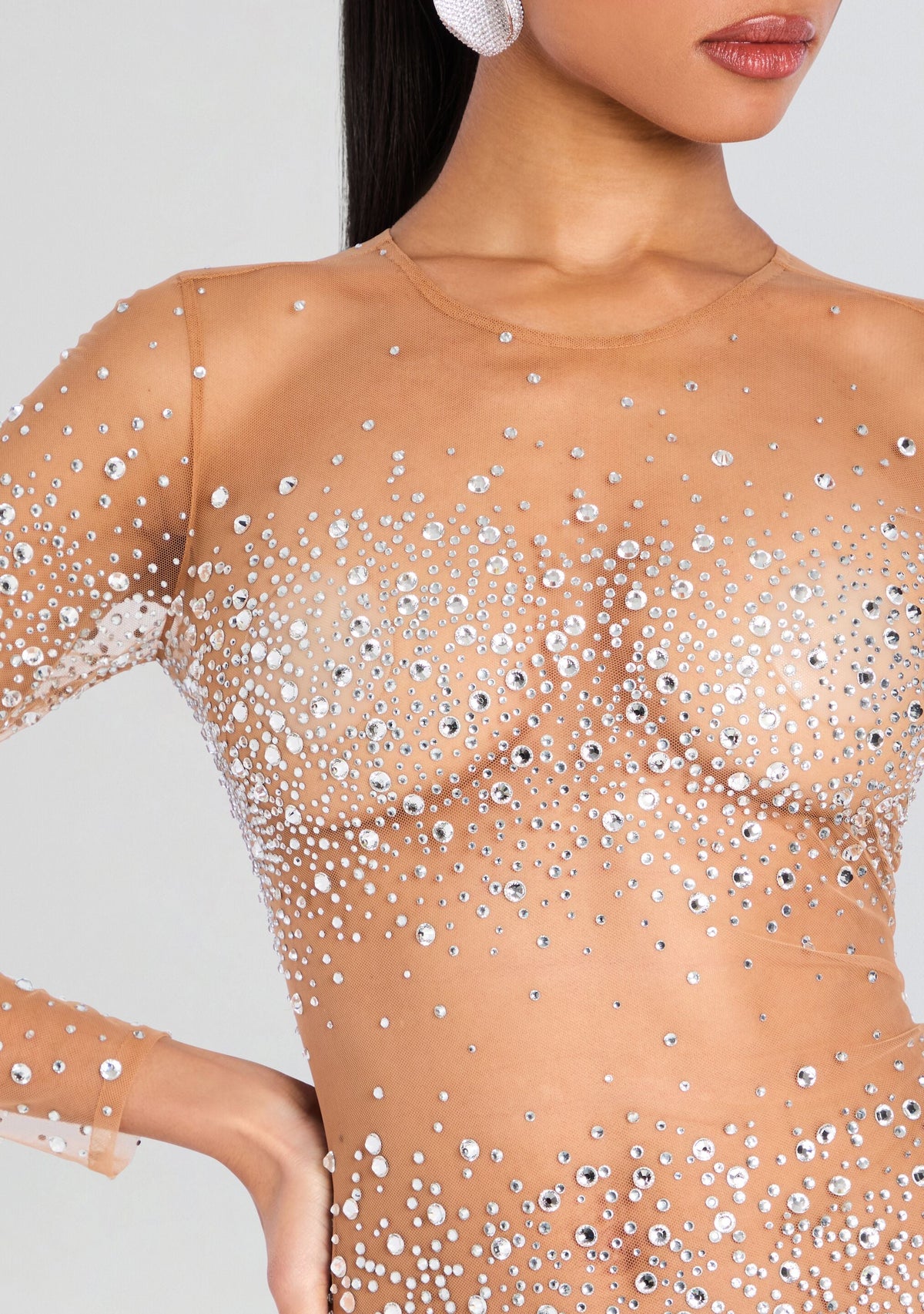 Miranda Embellished Dress by retrofête in Silver, product image 2