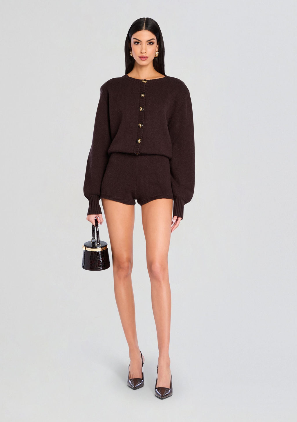 Sable Romper by SEROYA in Ash Brown, product image 5