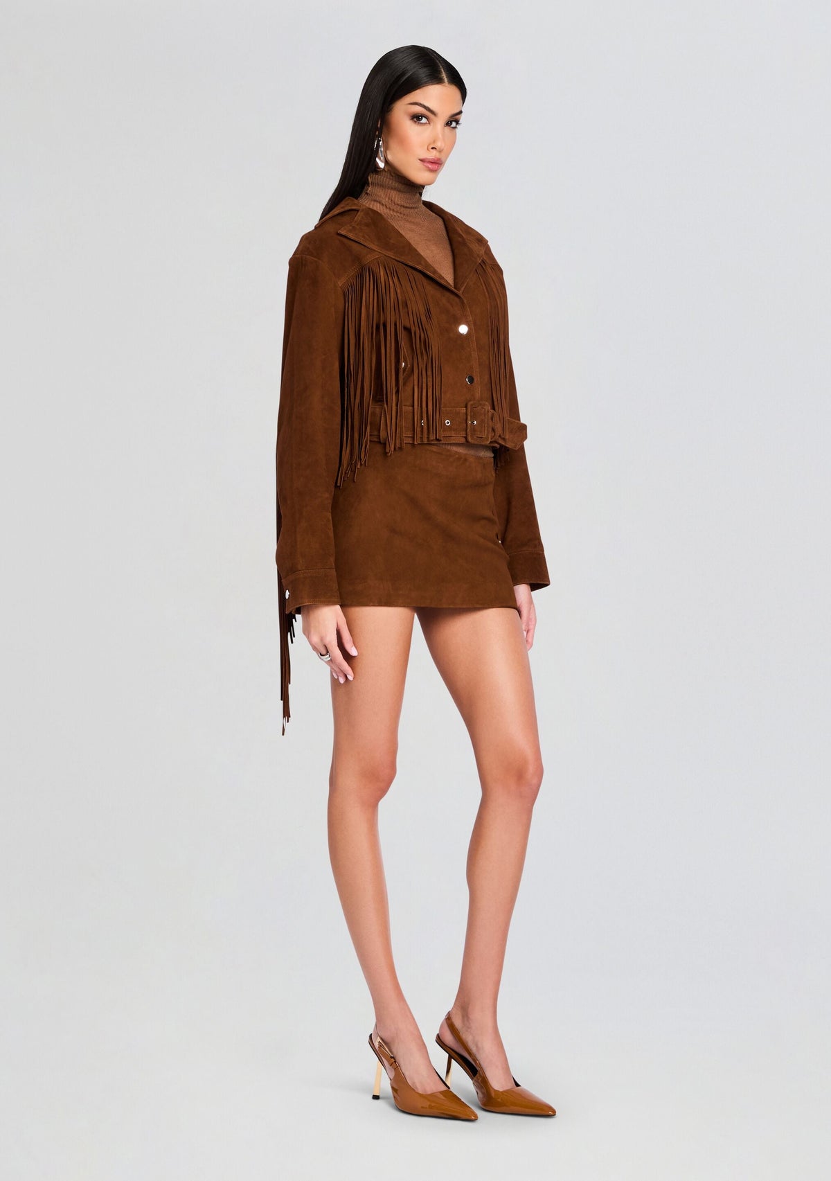 Vonda Suede Jacket by retrofête in Toffee, product image 3