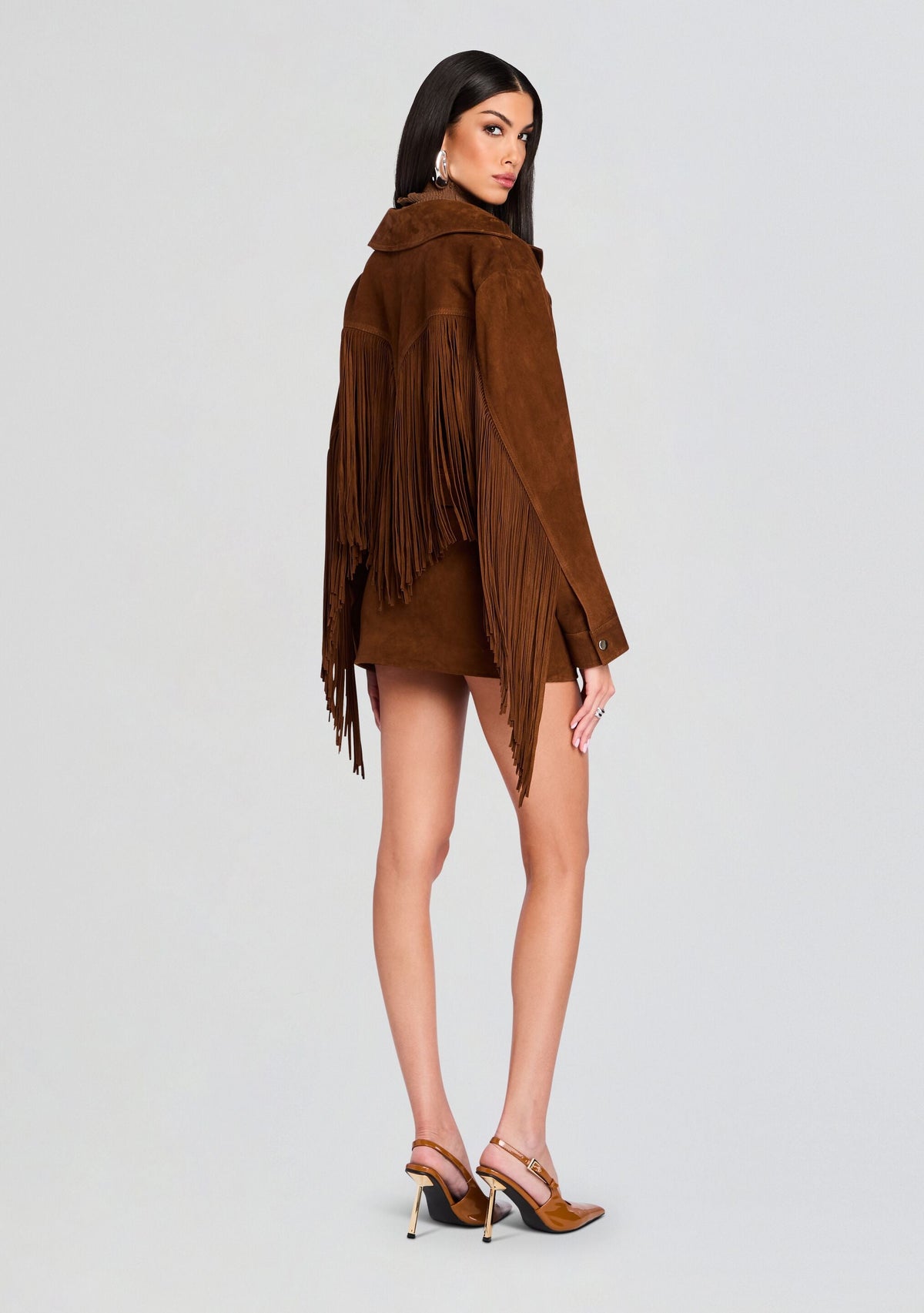 Vonda Suede Jacket by retrofête in Toffee, product image 4