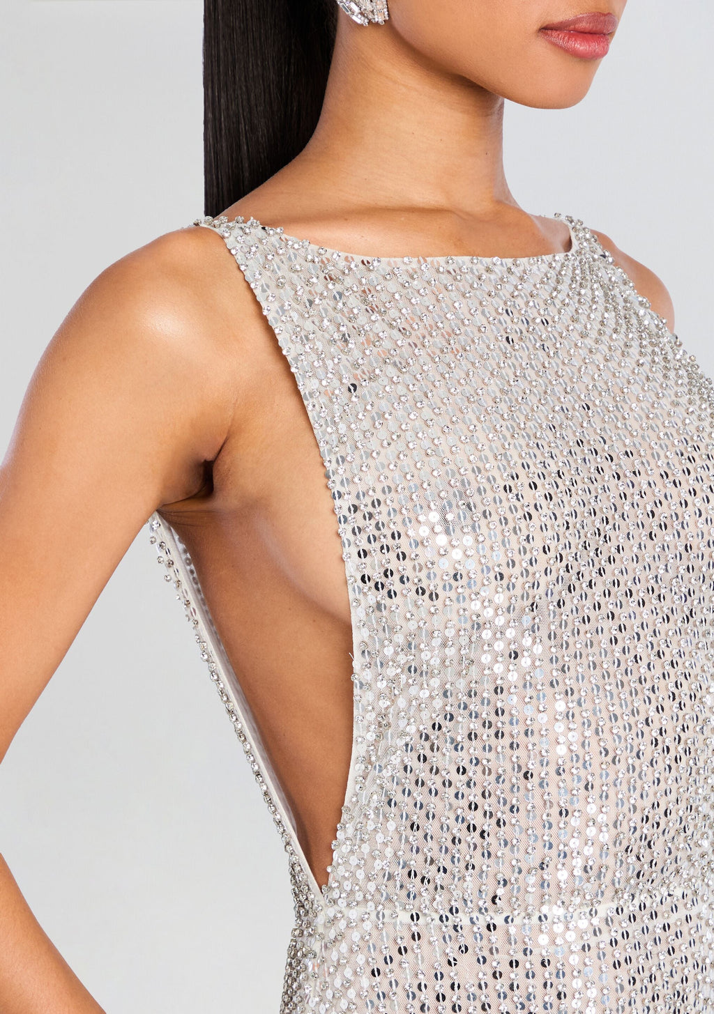 Asha Sequin Dress by retrofête in White/Silver, product image 2