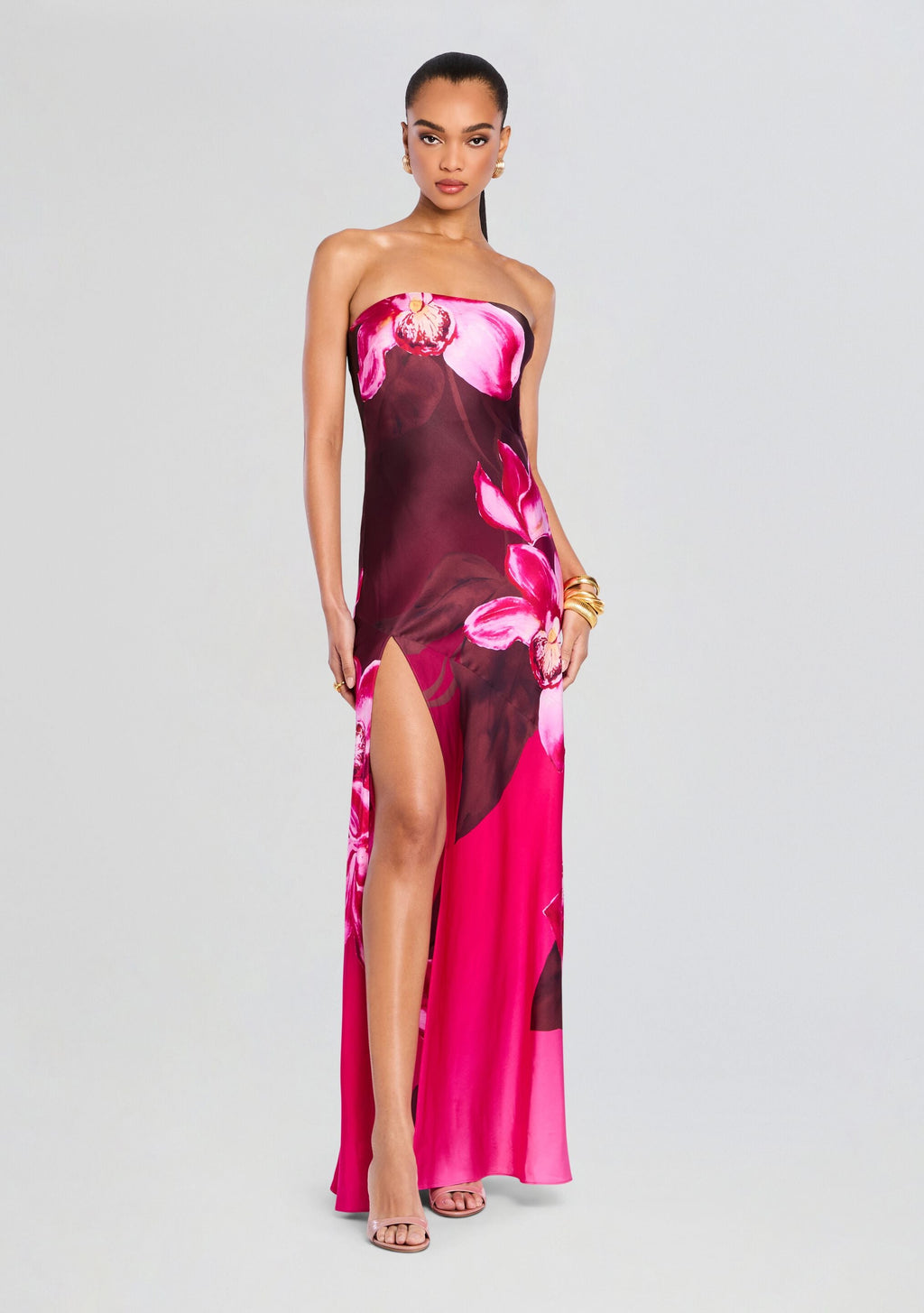 Aiyanna Silk Dress by retrofête in Orchid Ombre, product image 1