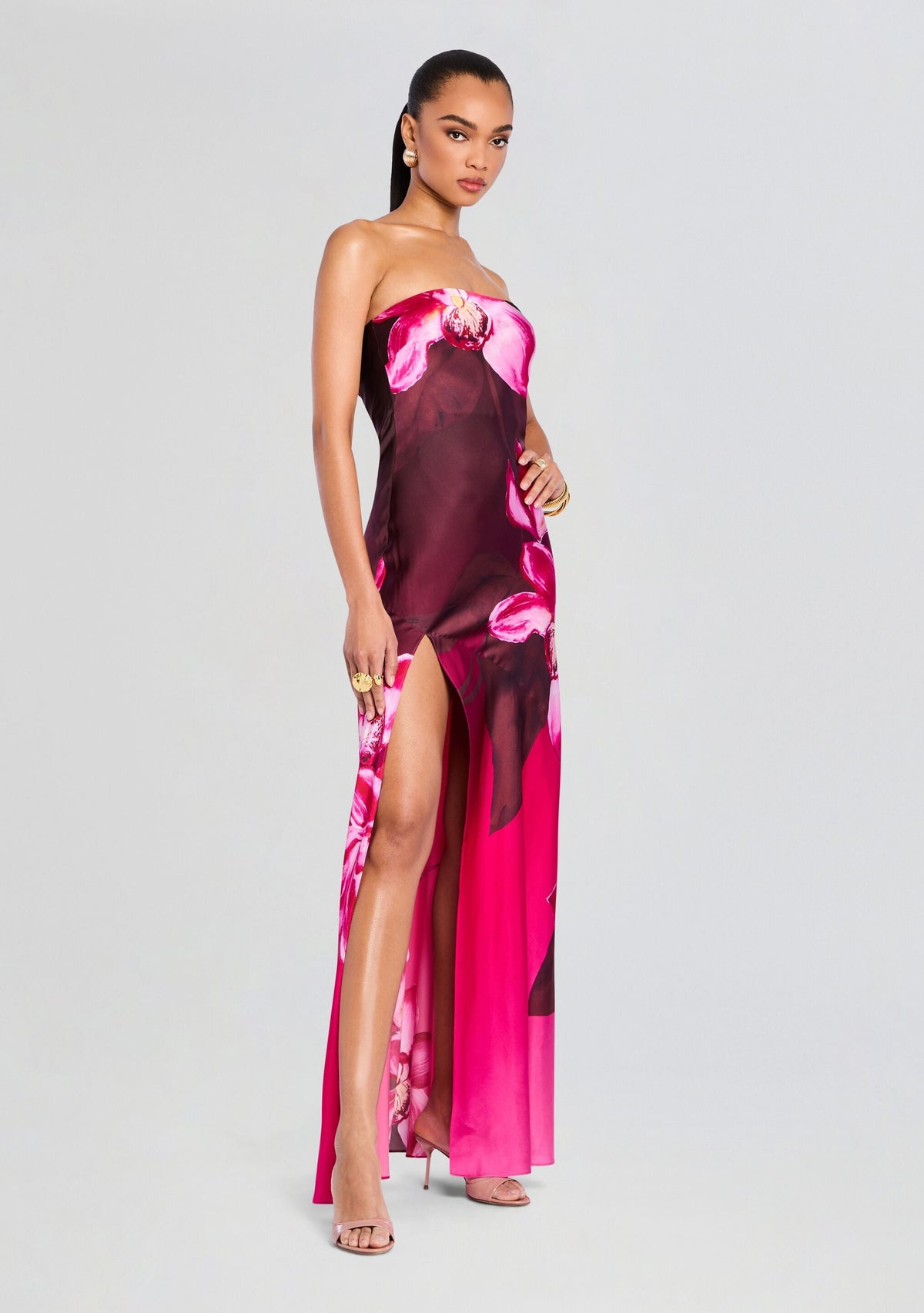 Aiyanna Silk Dress by retrofête in Orchid Ombre, product image 3