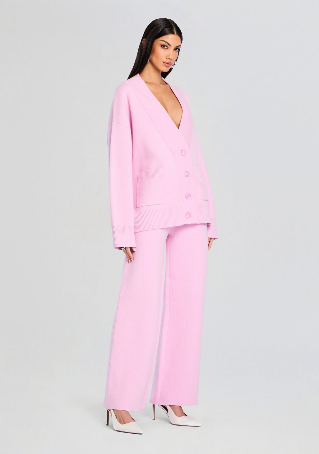 Carley Cardigan by SEROYA in Ballet Pink, product image 3