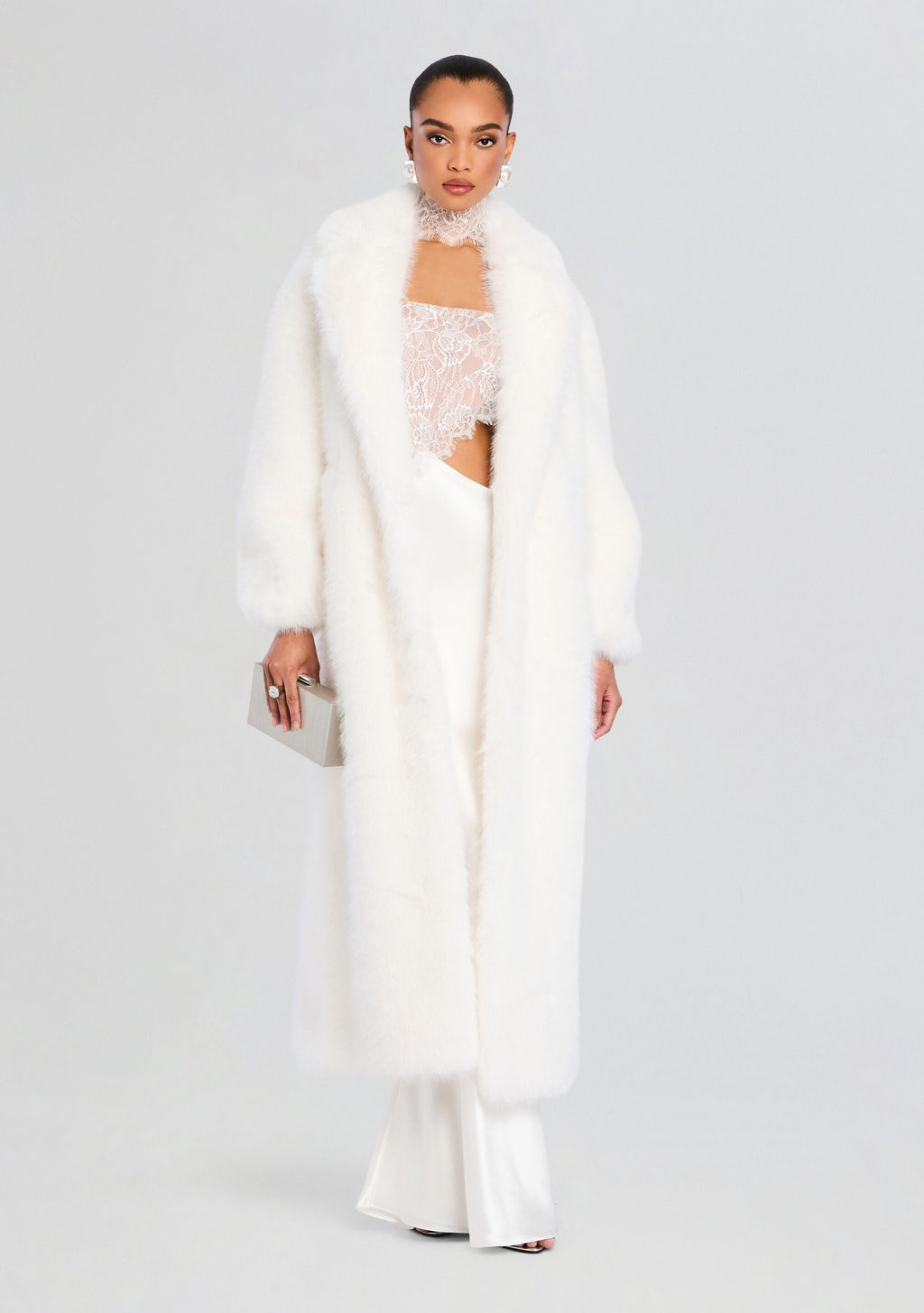 Dasha Faux Fur Jacket by retrofête in White, product image 1