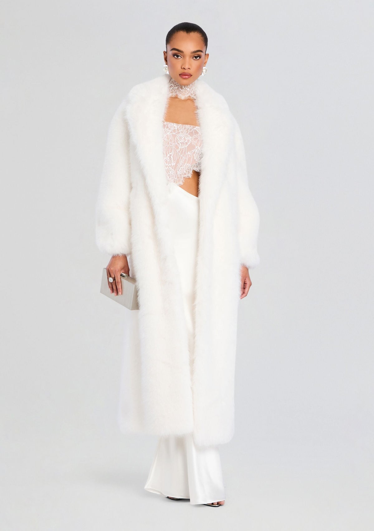 Dasha Faux Fur Jacket by retrofête in White, product image 1