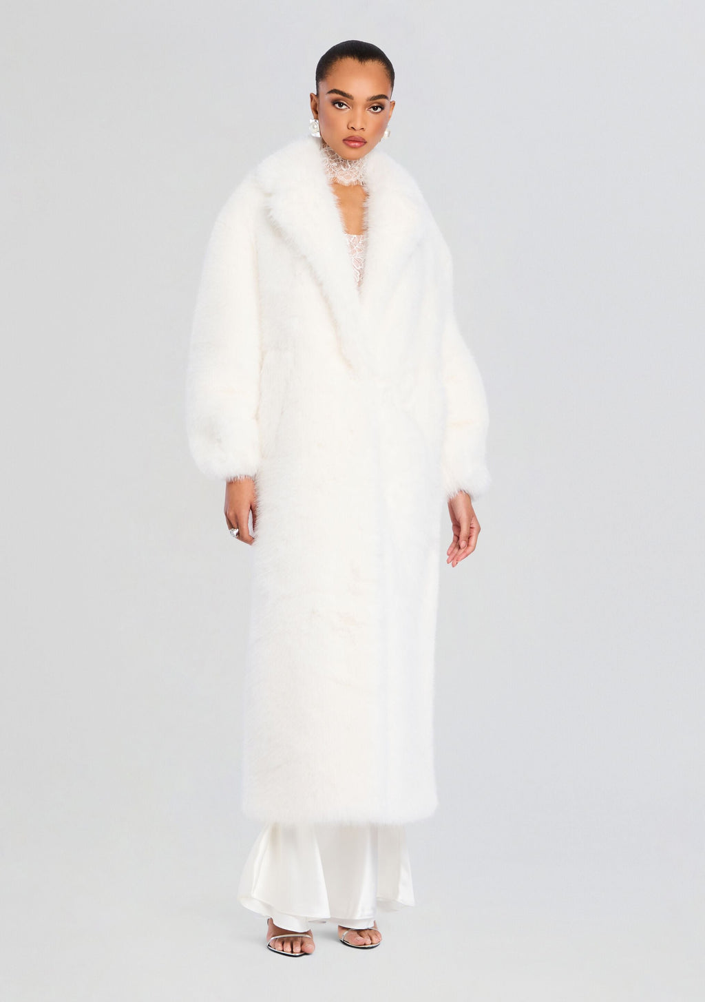 Dasha Faux Fur Jacket by retrofête in White, product image 3