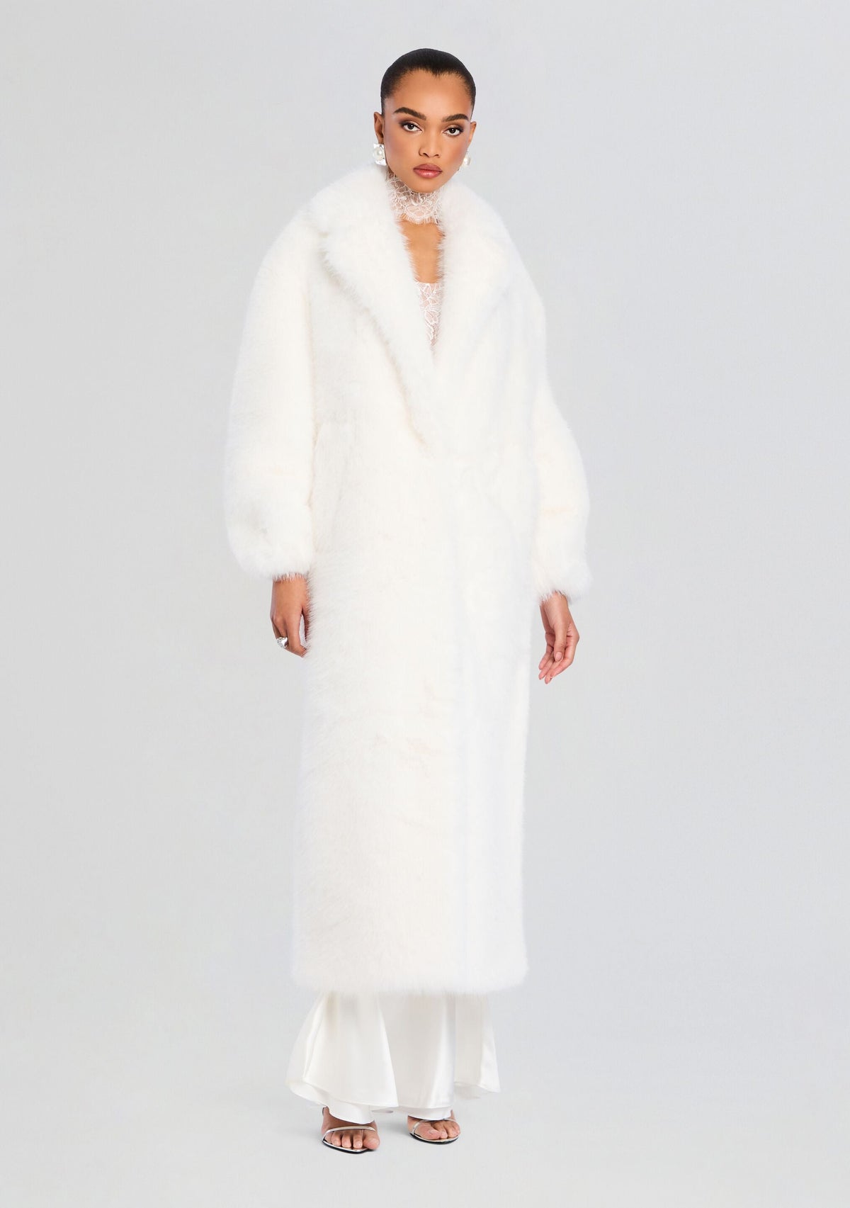 Dasha Faux Fur Jacket by retrofête in White, product image 3