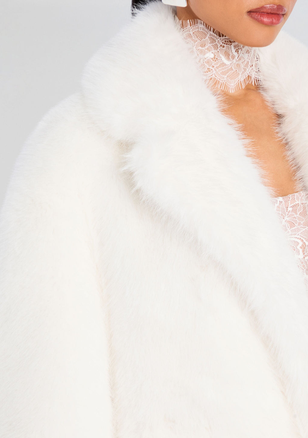 Dasha Faux Fur Jacket by retrofête in White, product image 2