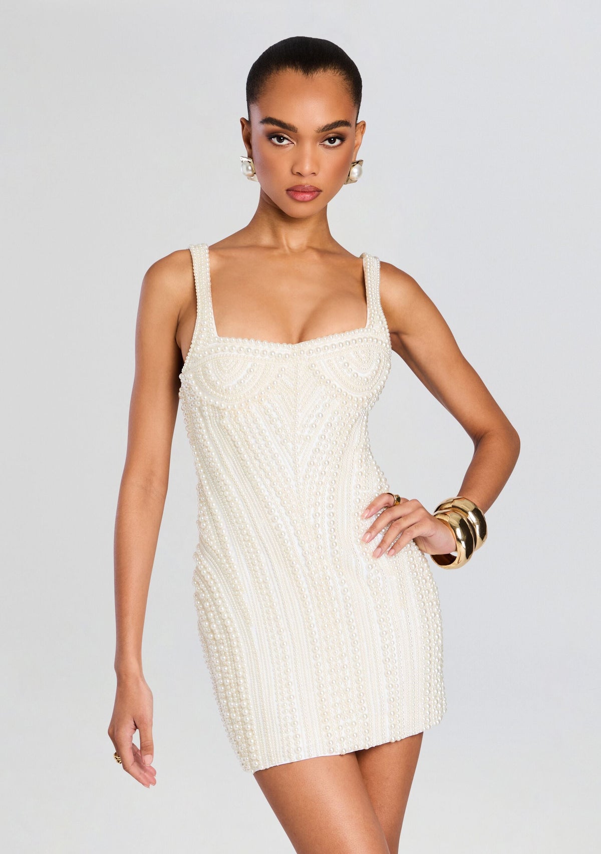 Elaina Pearl Dress by retrofête in White, product image 5