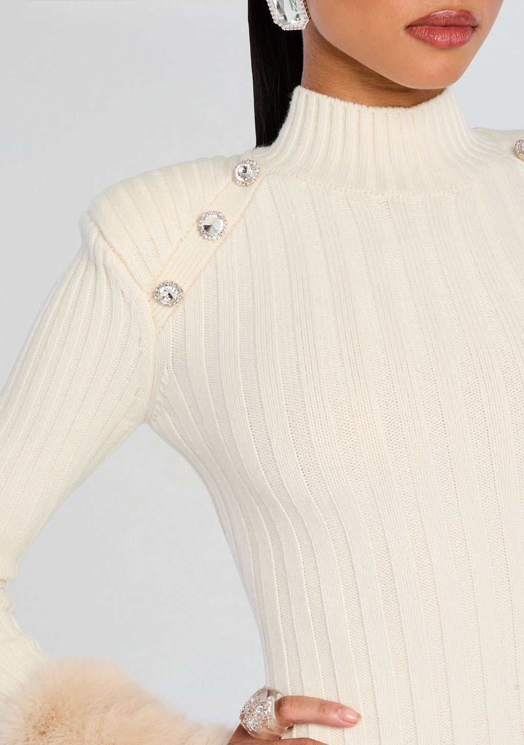 Jane Knit Dress by retrofête in Winter White/Cream, product image 2