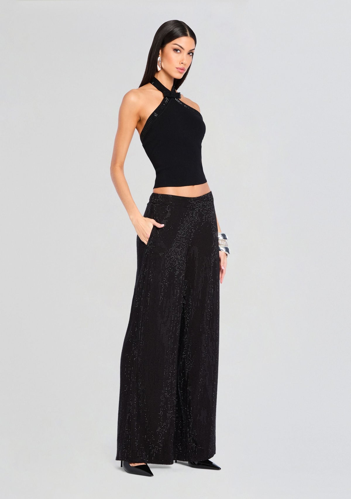 Lettie Embellished Knit Top by retrofête in Black, product image 4