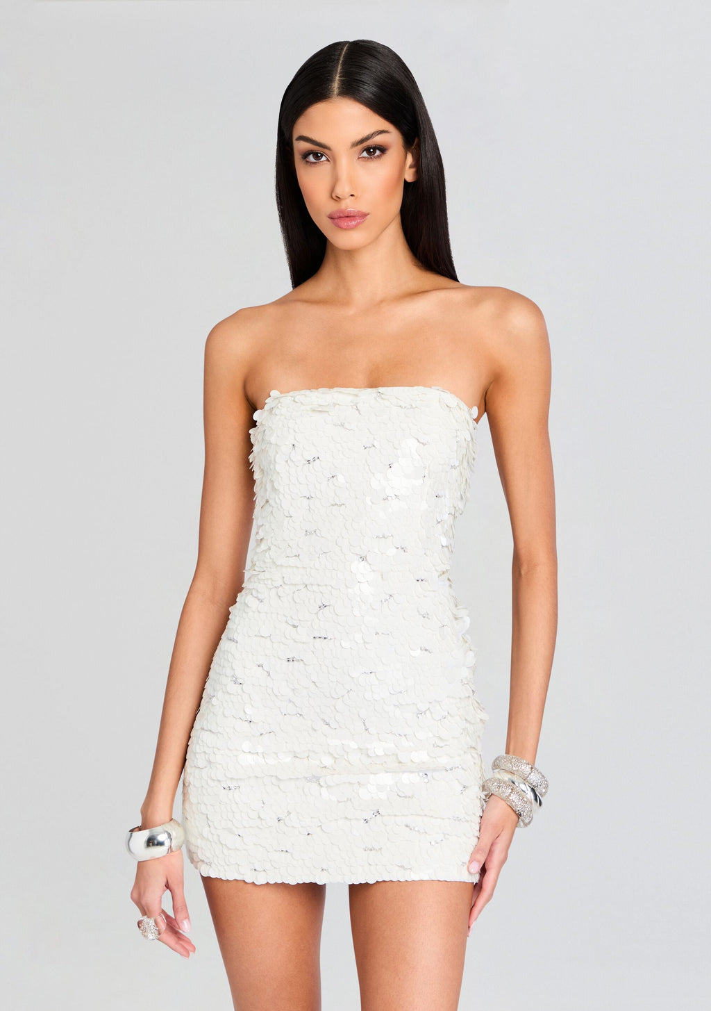 Nolia Sequin Embellished Dress by retrofête in White, product image 5