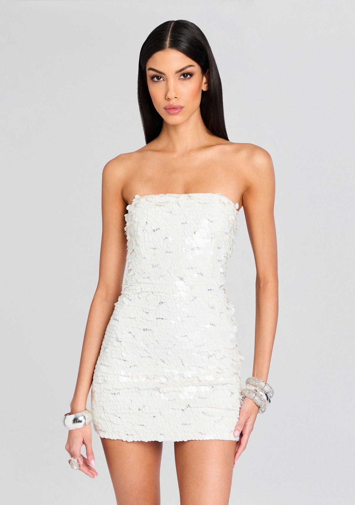 Nolia Sequin Embellished Dress by retrofête in White, product image 5