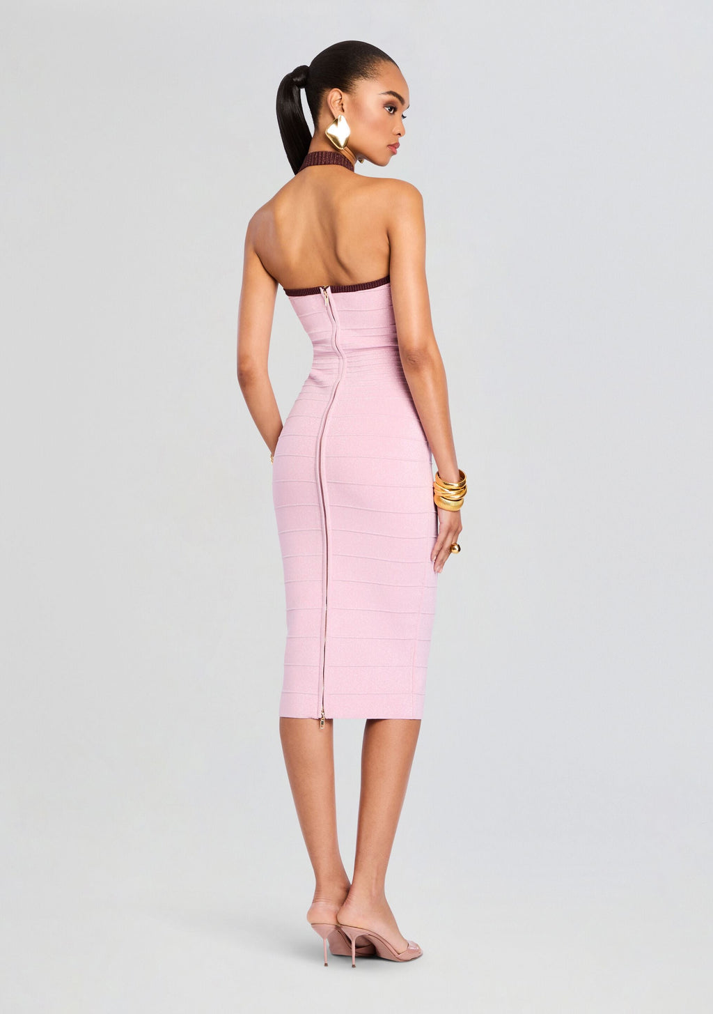 Sloane Bandage Knit Dress by retrofête in Mtlc Earl Rose/Pecan, product image 4