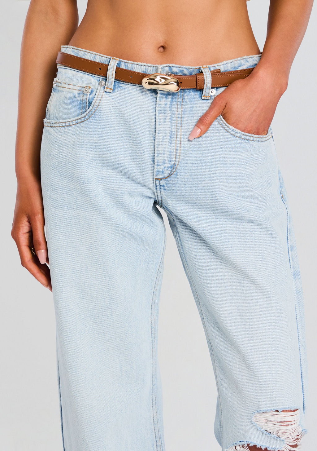 Britney Leather Belt by retrofête in Toffee, product image 2