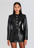 Callandra Leather Jacket by retrofête in Black, product image 1