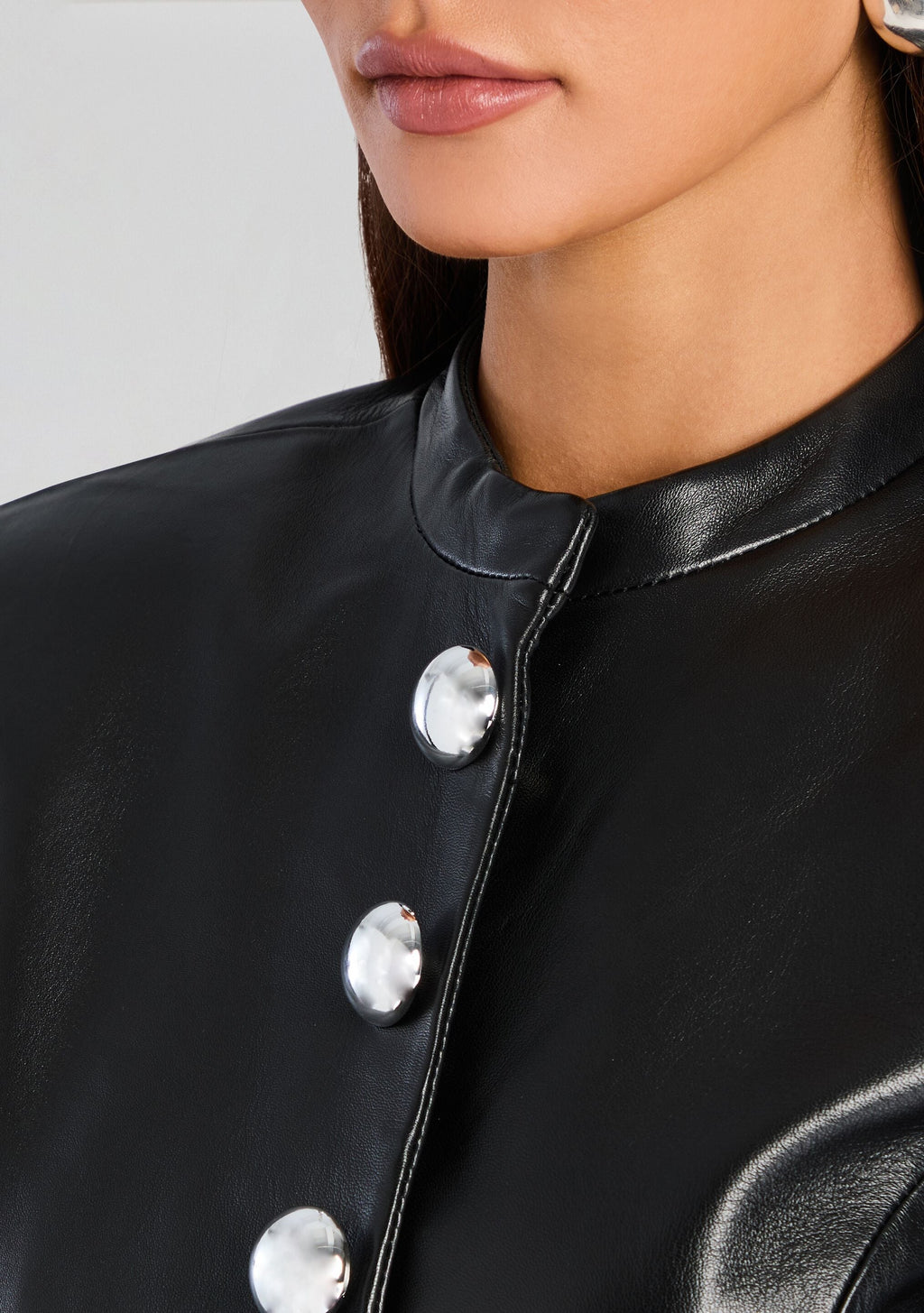 Callandra Leather Jacket by retrofête in Black, product image 2