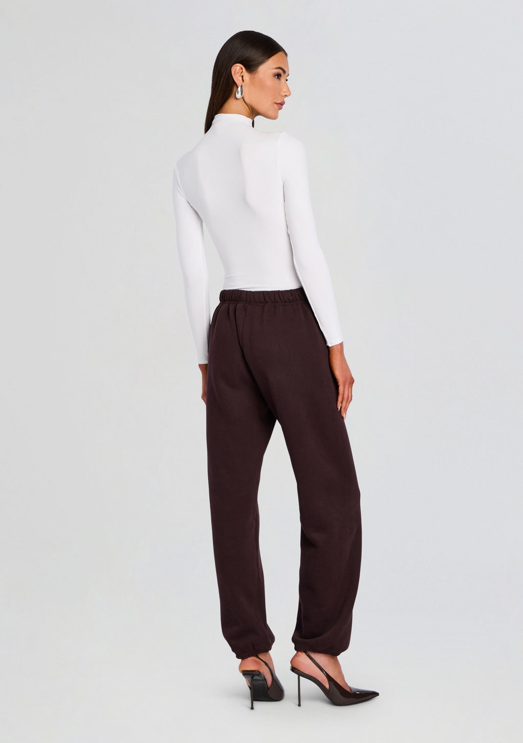 Hallie Sweatpant by SEROYA in Ash Brown / White, product image 4