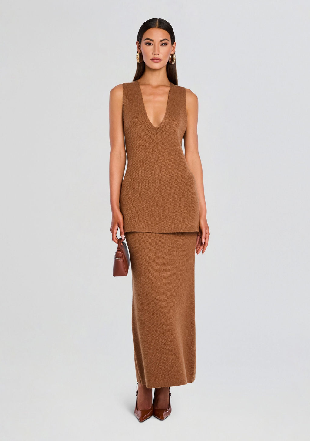 Honey Knit Tunic by SEROYA in Camel, product image 2