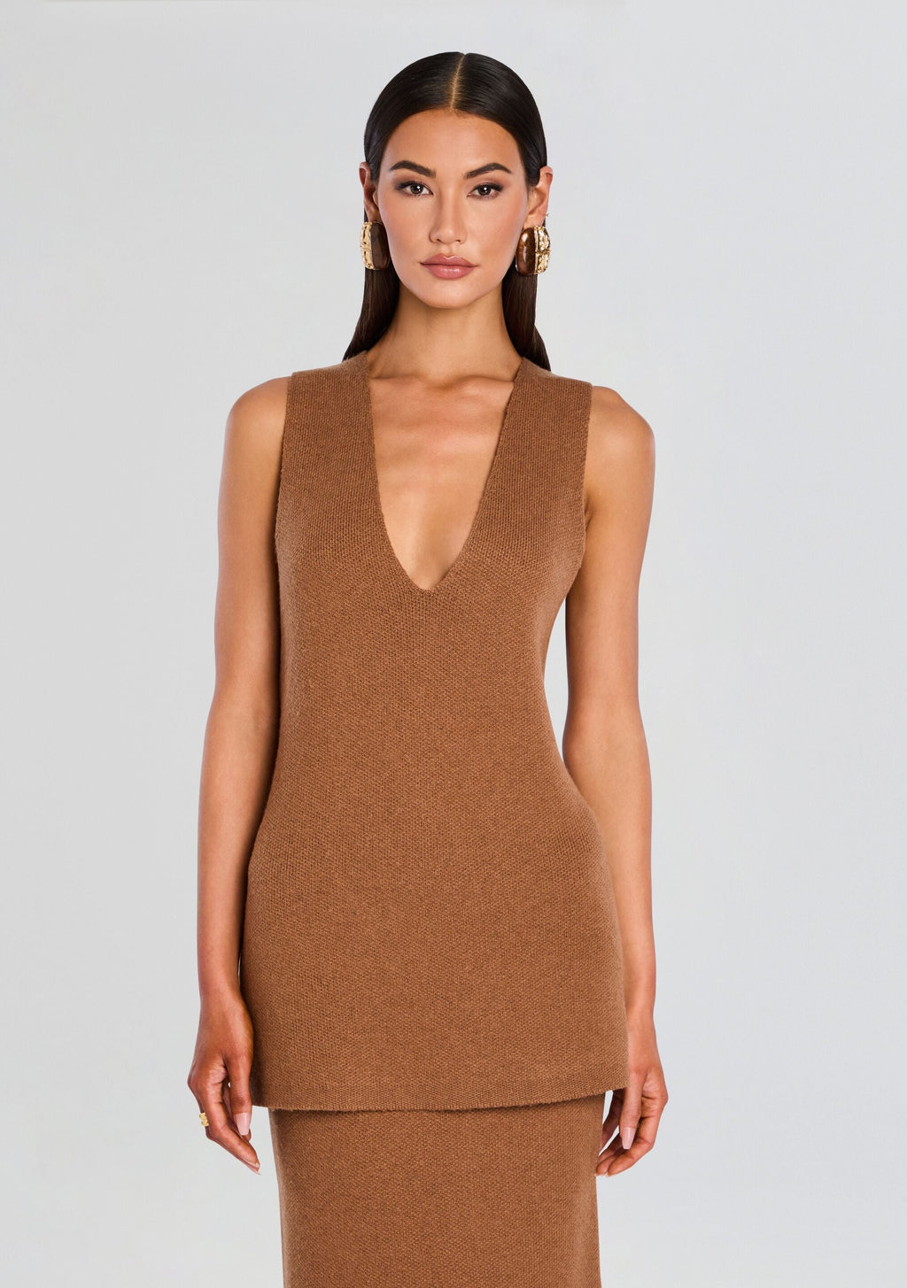 Honey Knit Tunic by SEROYA in Camel, product image 1