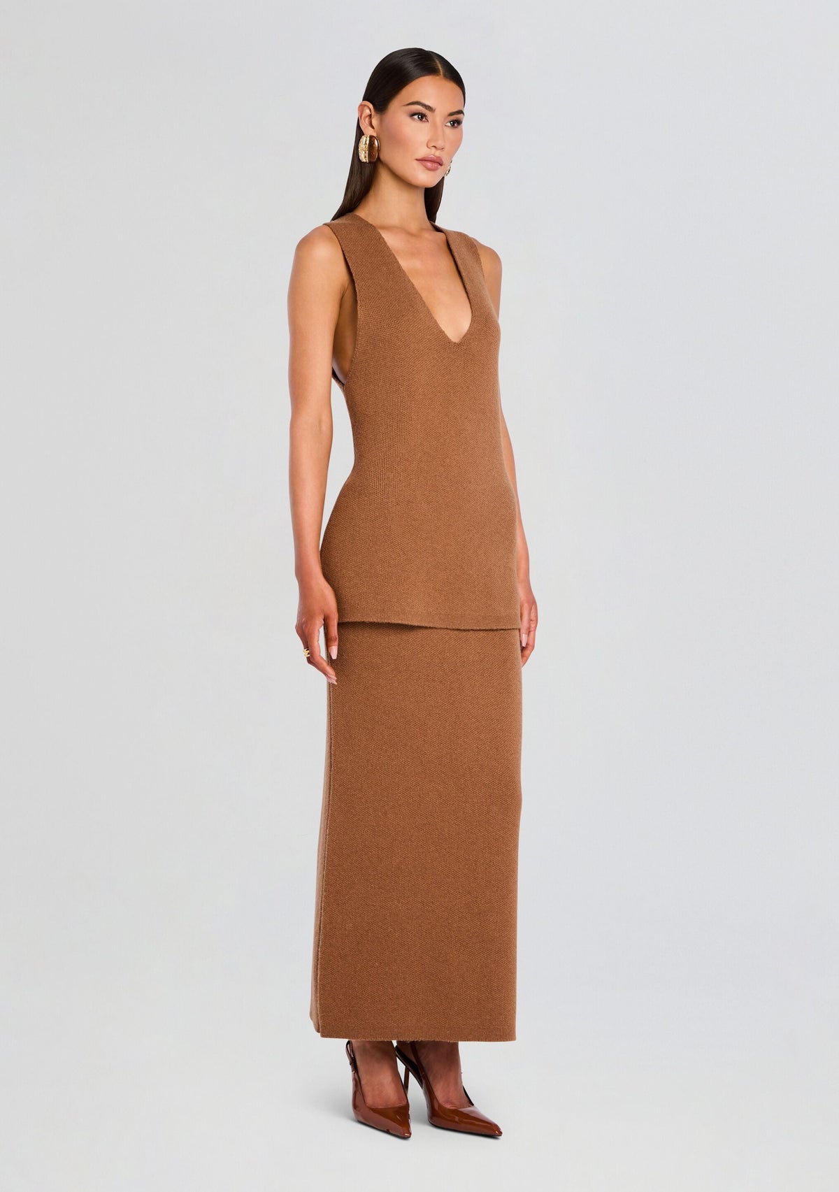 Honey Knit Tunic by SEROYA in Camel, product image 3