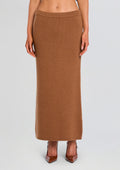 Hazel Knit Maxi Skirt by SEROYA in Camel, product image 1