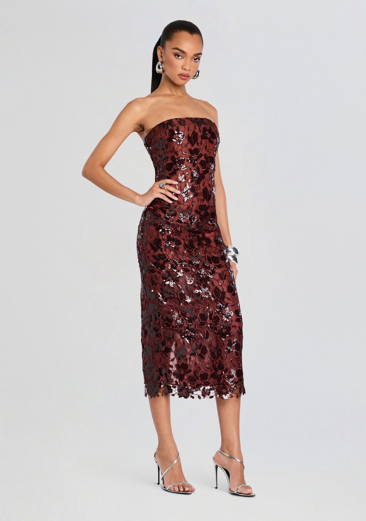 Karter Lace Dress by retrofête in Pecan, product image 3
