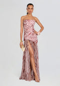 Nicole Silk Chiffon Dress by retrofête in Earl Rose Zebra, product image 1