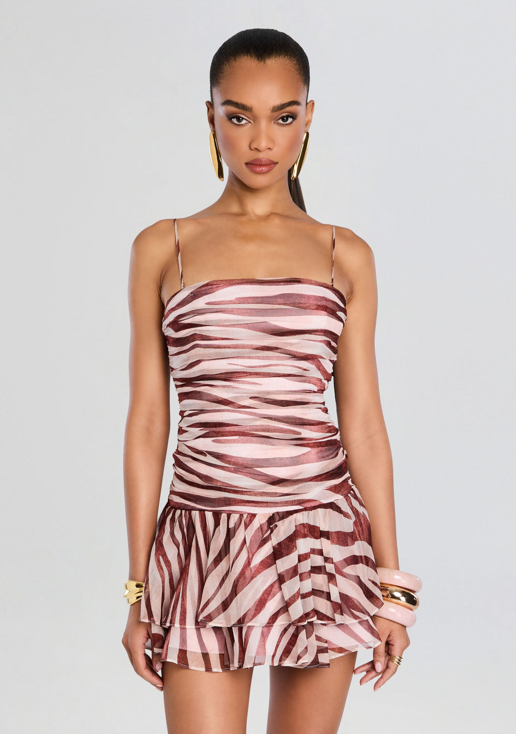 Shaniece Silk Dress by retrofête in Earl Rose Zebra, product image 5