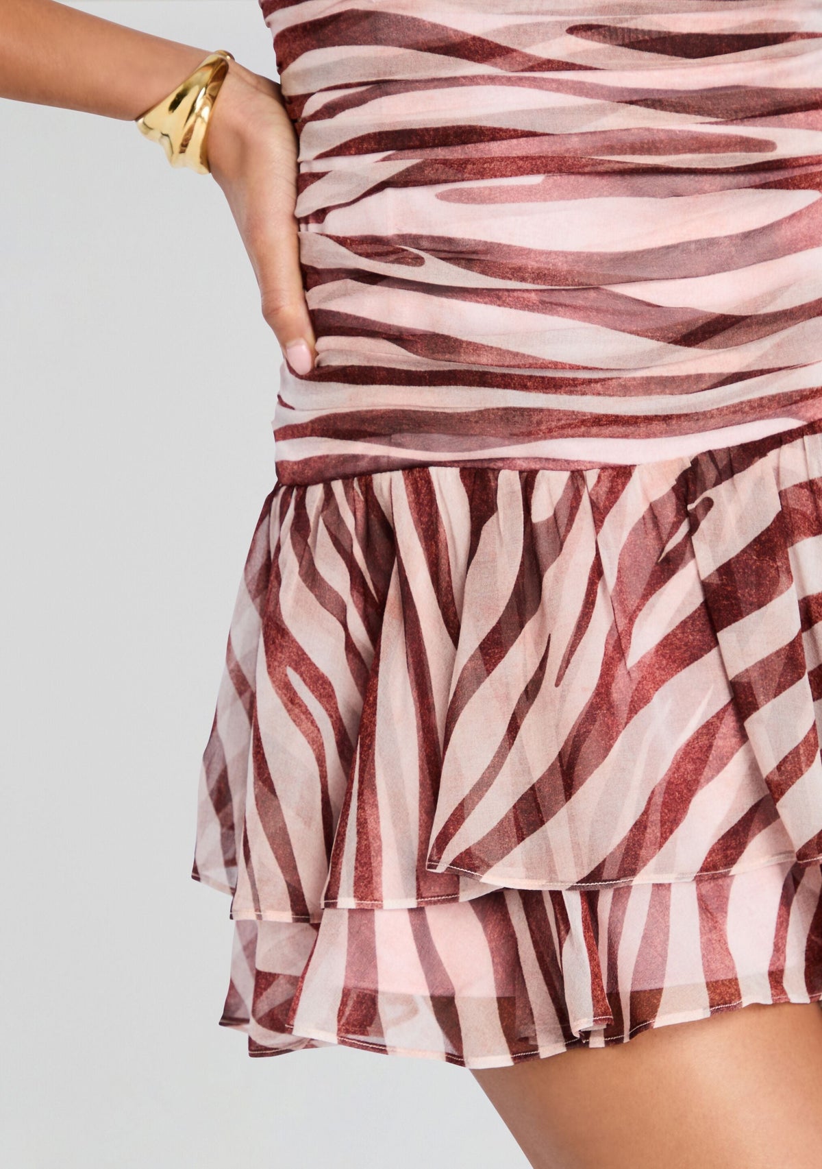 Shaniece Silk Dress by retrofête in Earl Rose Zebra, product image 2