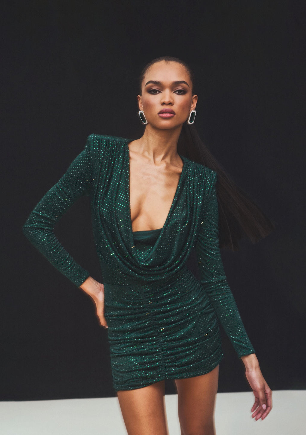 Alpine Embellished Dress by retrofête in Pine, product image 2