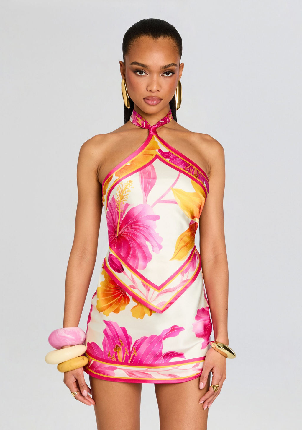 Adelaide Silk Dress by retrofête in Bianco Primavera, product image 6