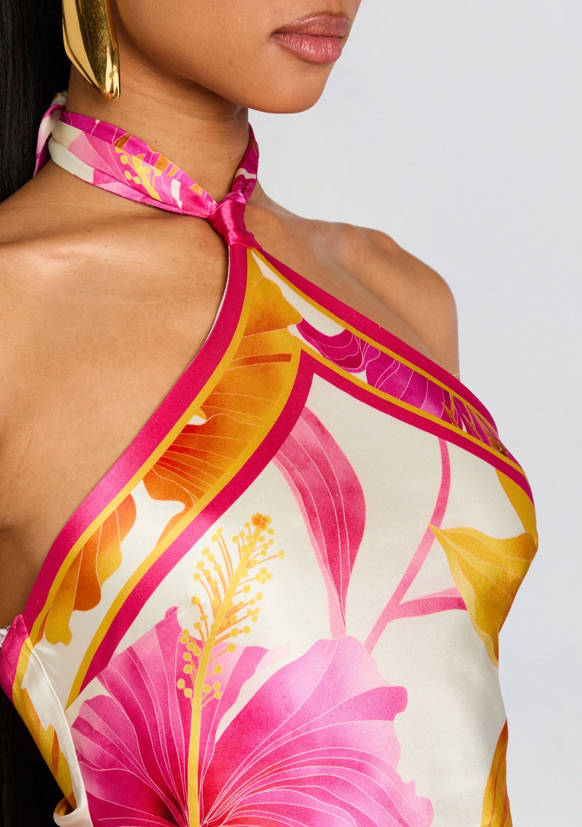 Adelaide Silk Dress by retrofête in Bianco Primavera, product image 3