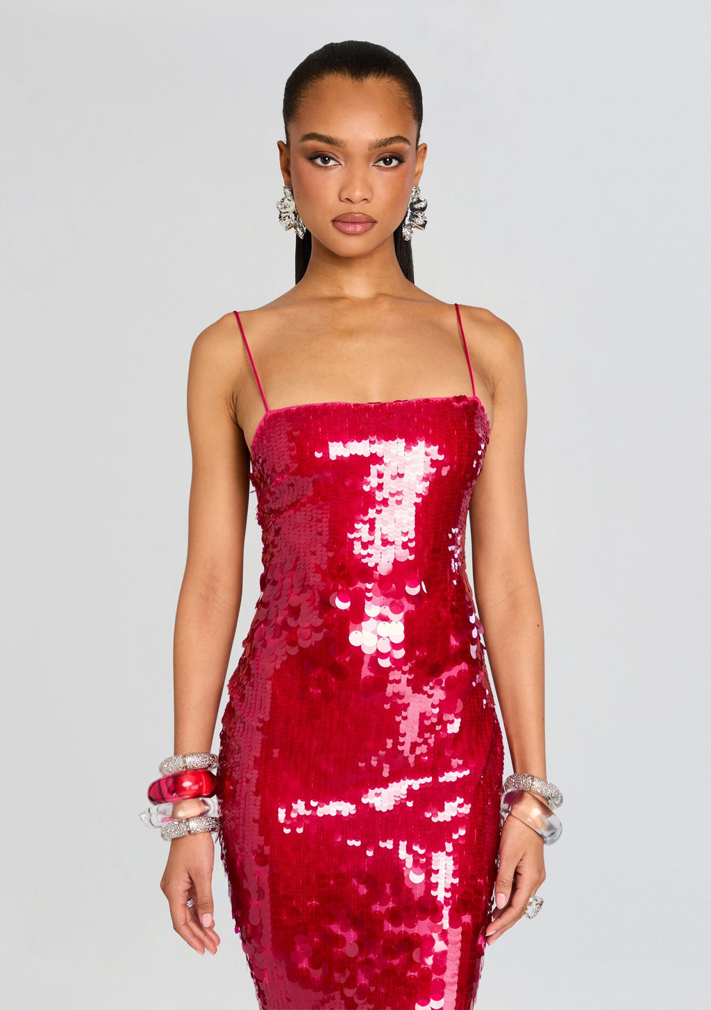 Alana Sequin Dress by retrofête in Cerise, product image 5