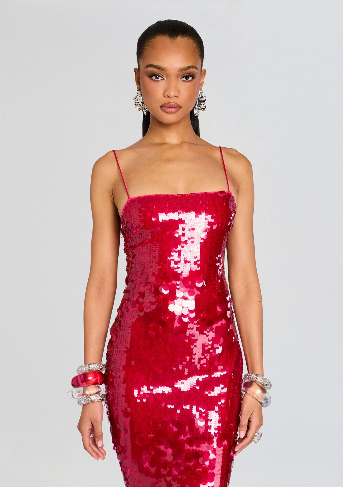 Alana Sequin Dress by retrofête in Cerise, product image 5