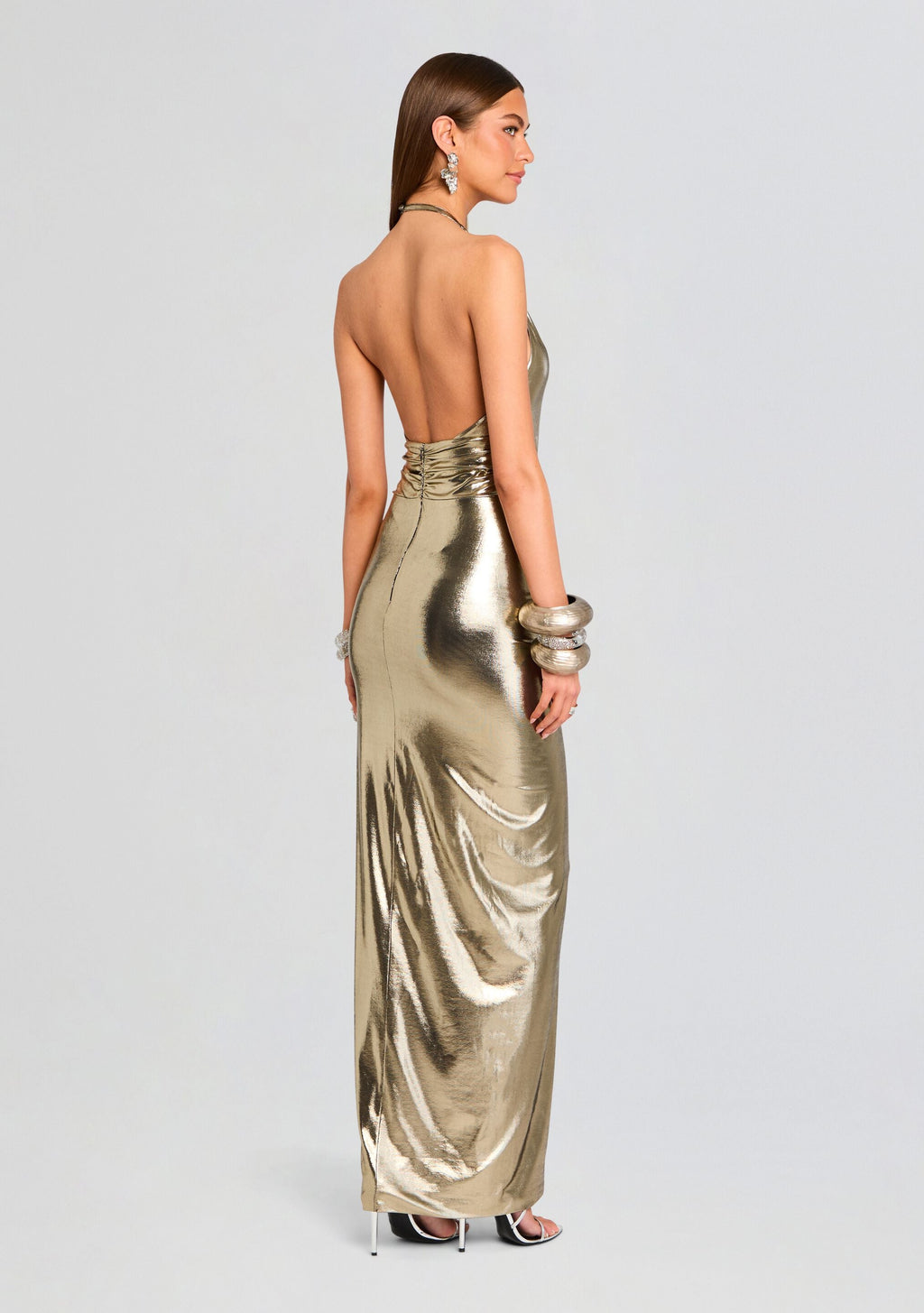 Anida Dress by retrofête in Metallic Pewter, product image 5