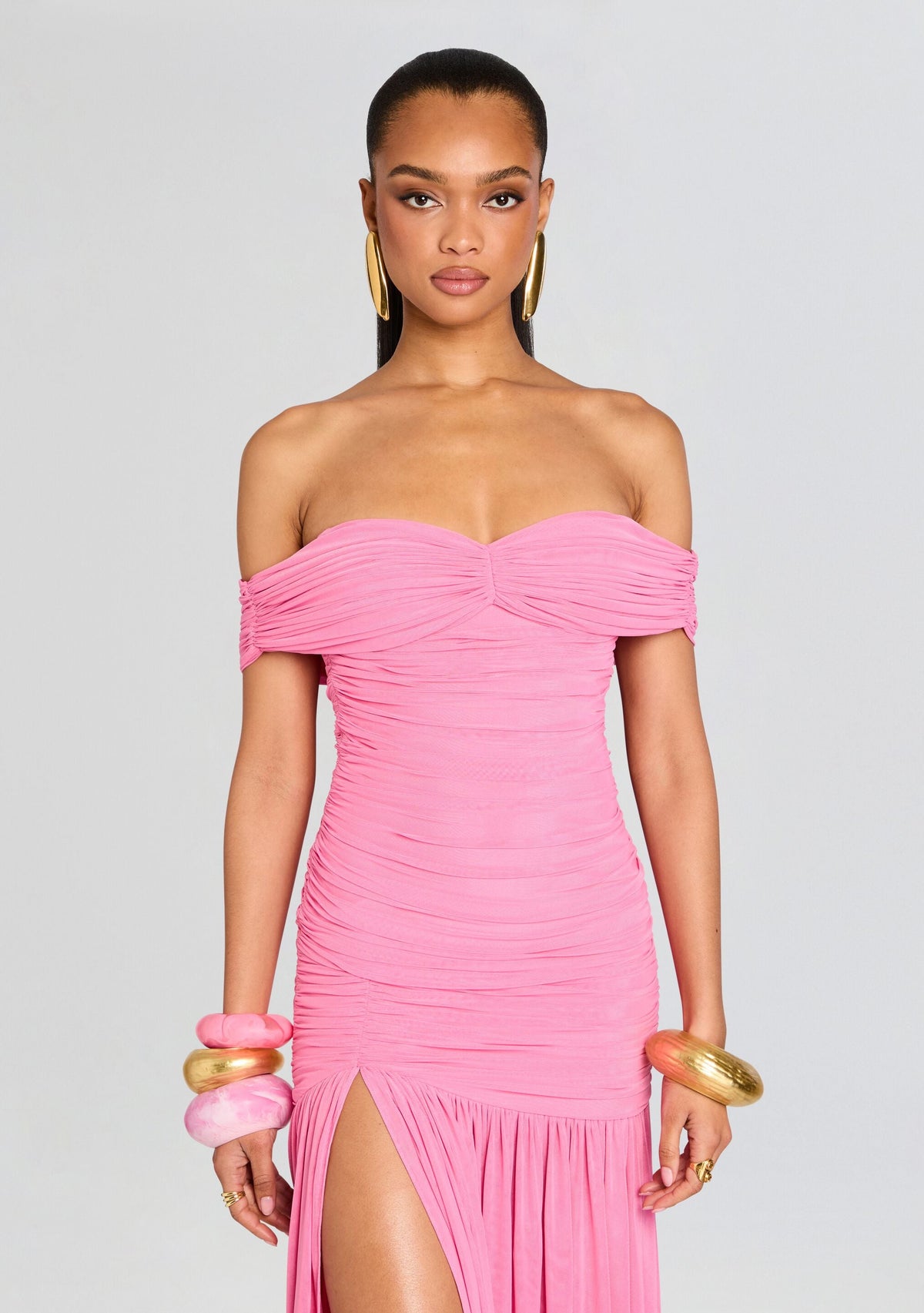Clementine Mesh Dress by retrofête in Camellia, product image 5