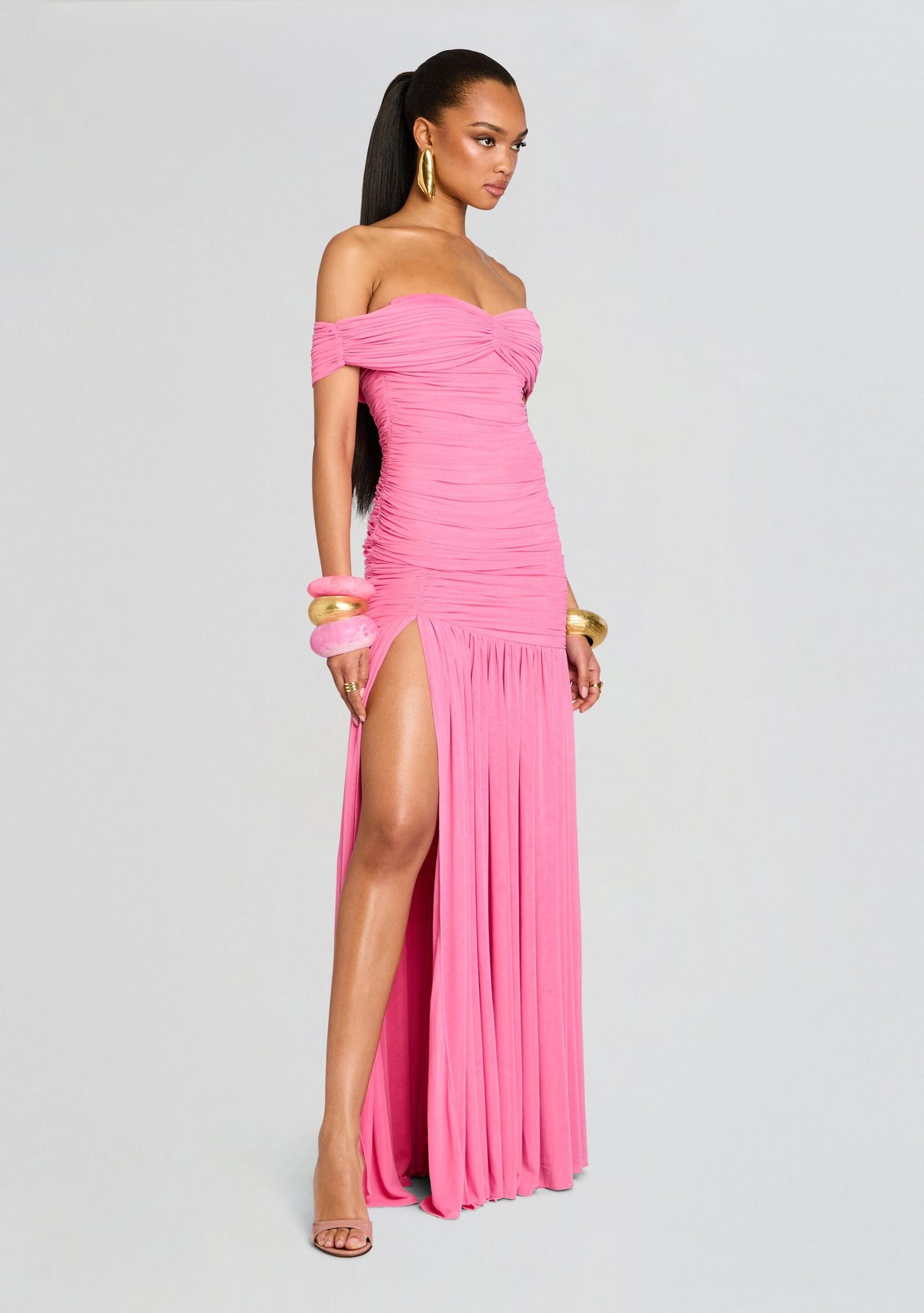 Clementine Mesh Dress by retrofête in Camellia, product image 3