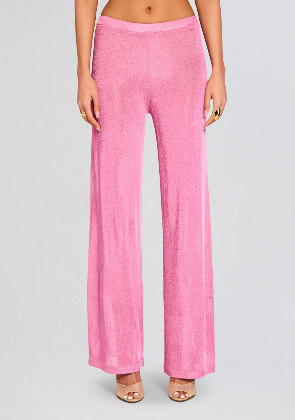 Sheldon Metallic Knit Pant by SEROYA in Bubblegum Pink, product image 1