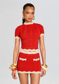 Iyla Metallic Rib Knit Top by retrofête in Metallic Geranium, product image 1